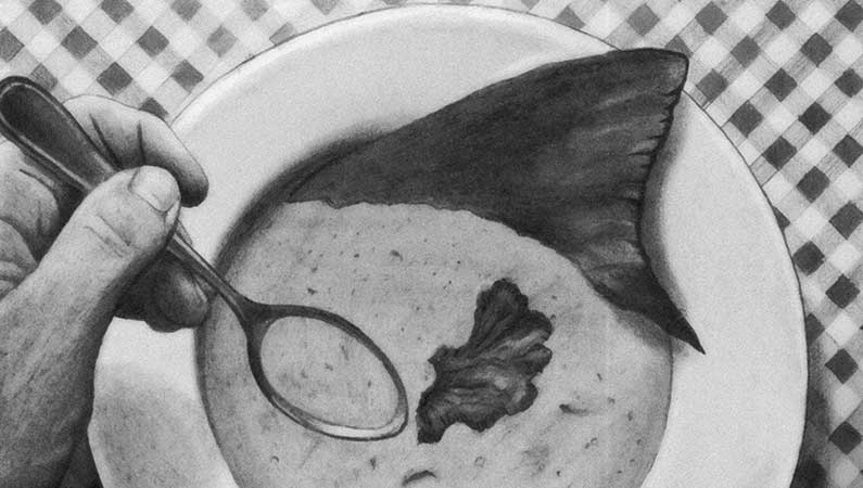 Dio slike stabla po kojemu je razbacano smeće